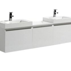 Part # 648 Wall-Mounted Double Sink Vanity Set,
